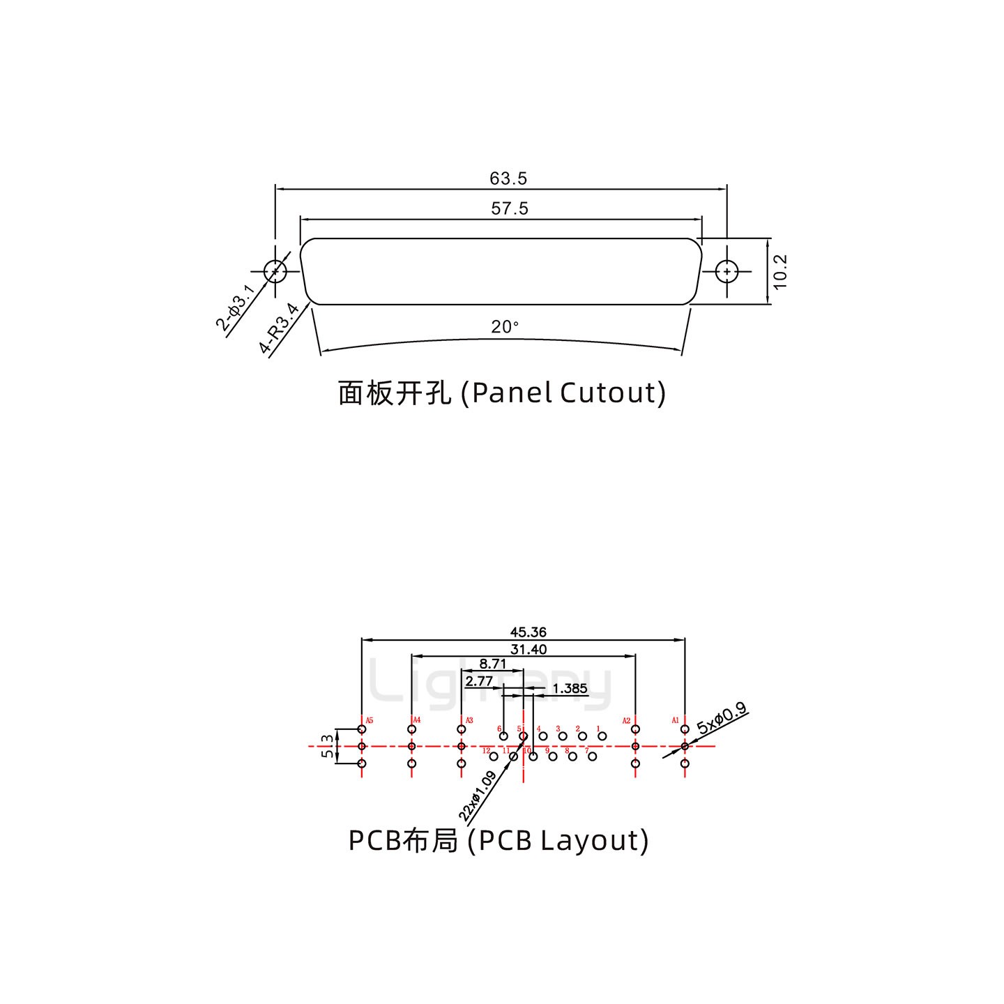 防水17W5母直插板/锁螺丝/射频同轴50欧姆