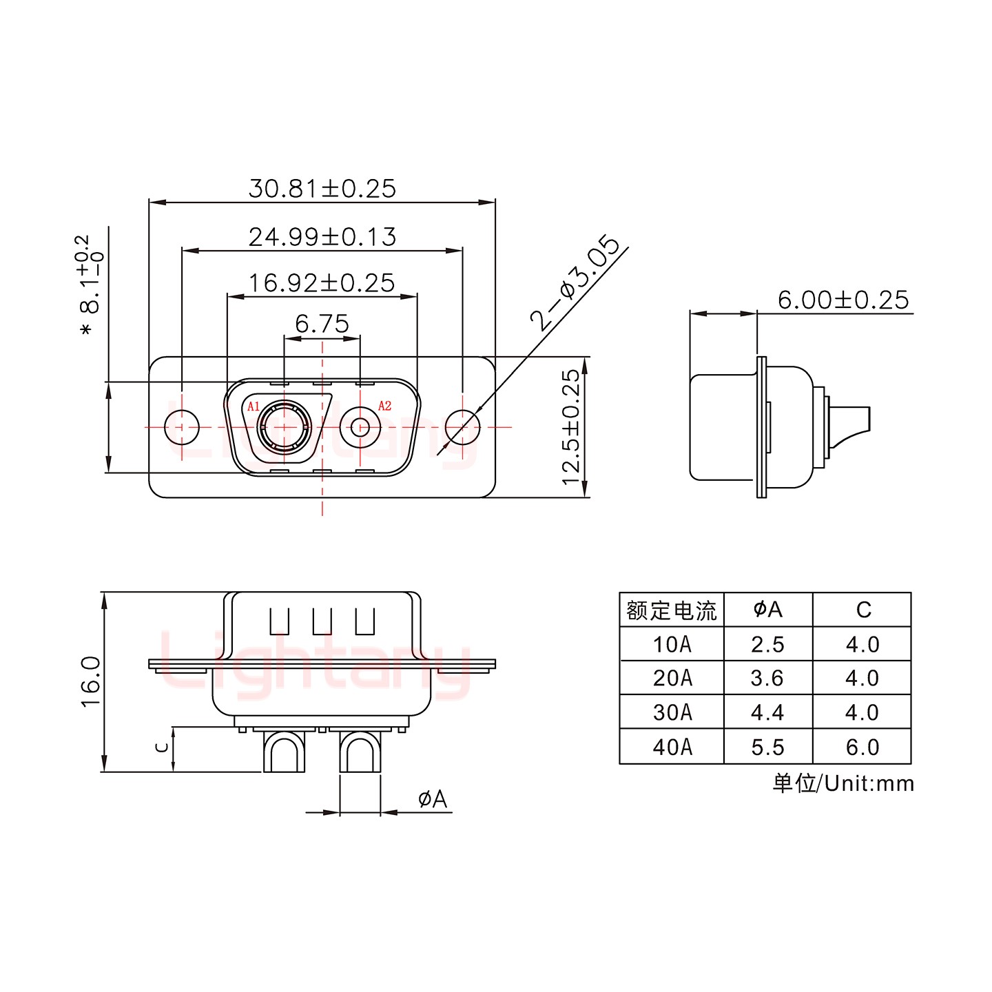 2V2公短体焊线20A+9P金属外壳1707直出线4~12mm