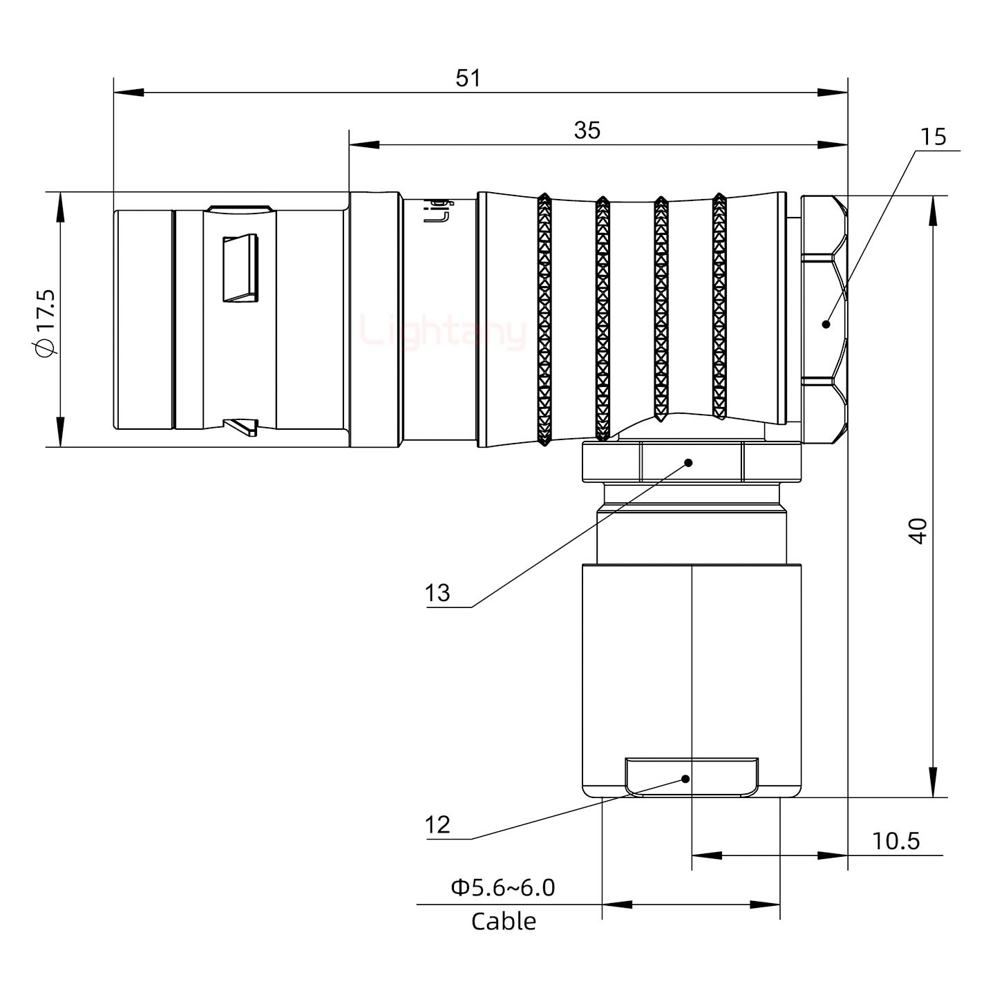 FHG.2K.016.CLAC60推拉自锁弯式插头