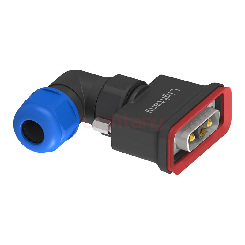 3V3公头焊线+防水弯接头/线径5~11mm/大电流40A