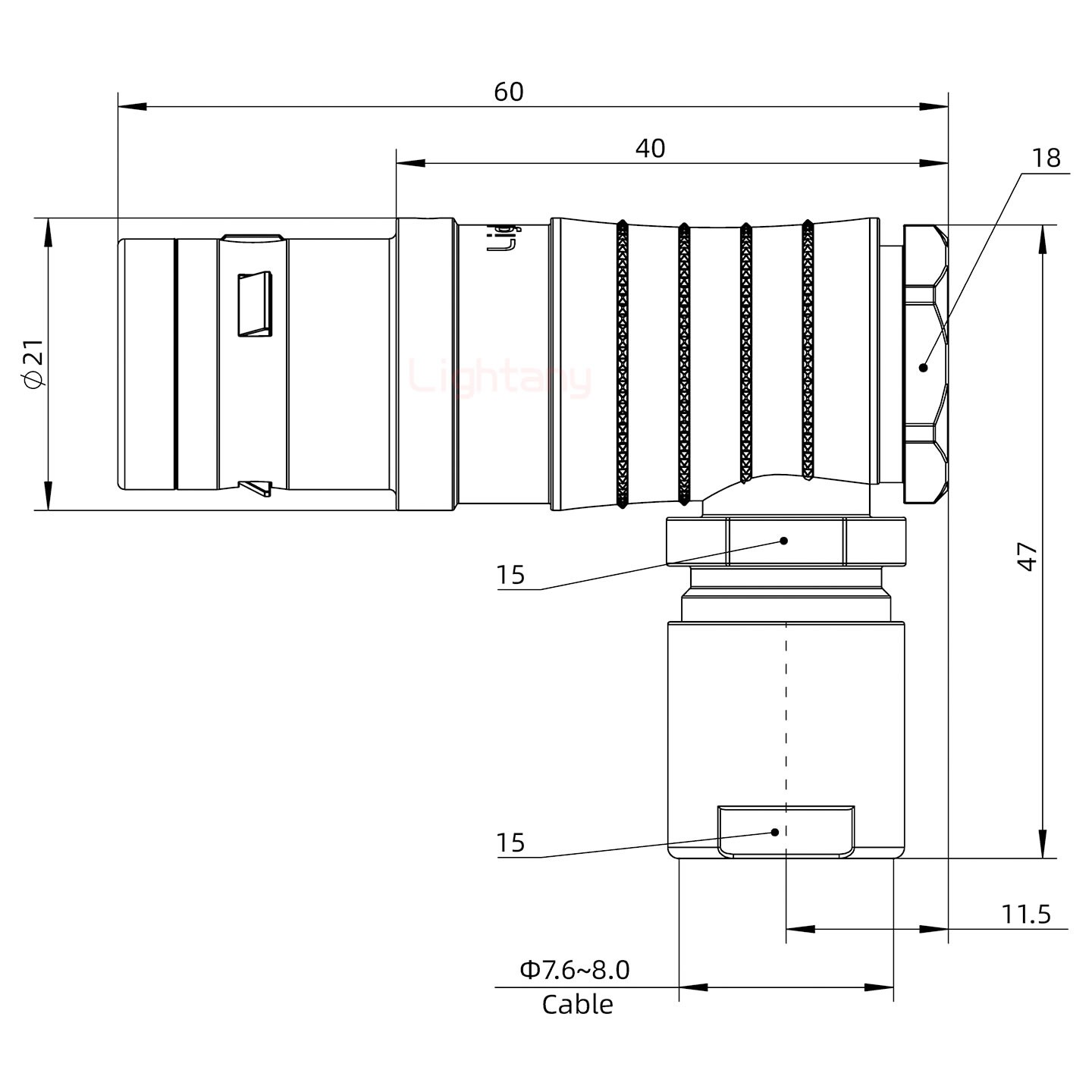 FHG.3K.002.CLAC80推拉自锁弯式插头