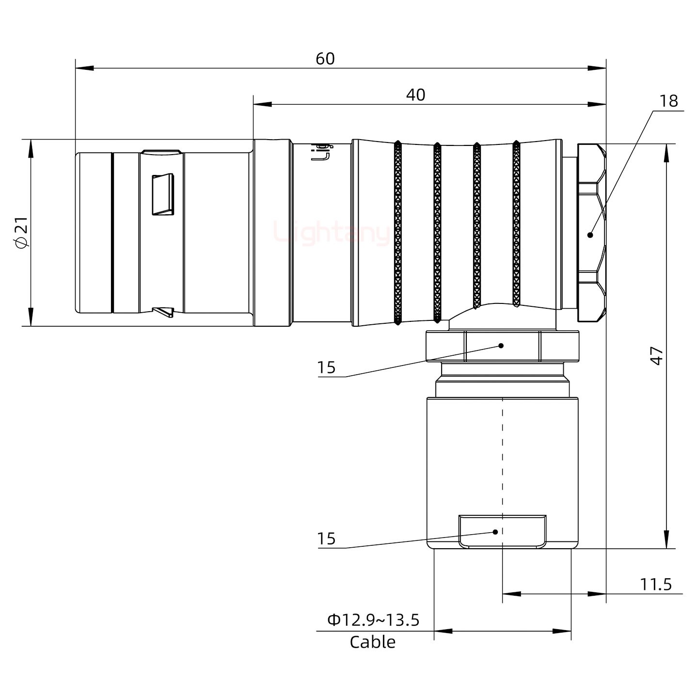 FHG.3K.003.CLAK13推拉自锁弯式插头