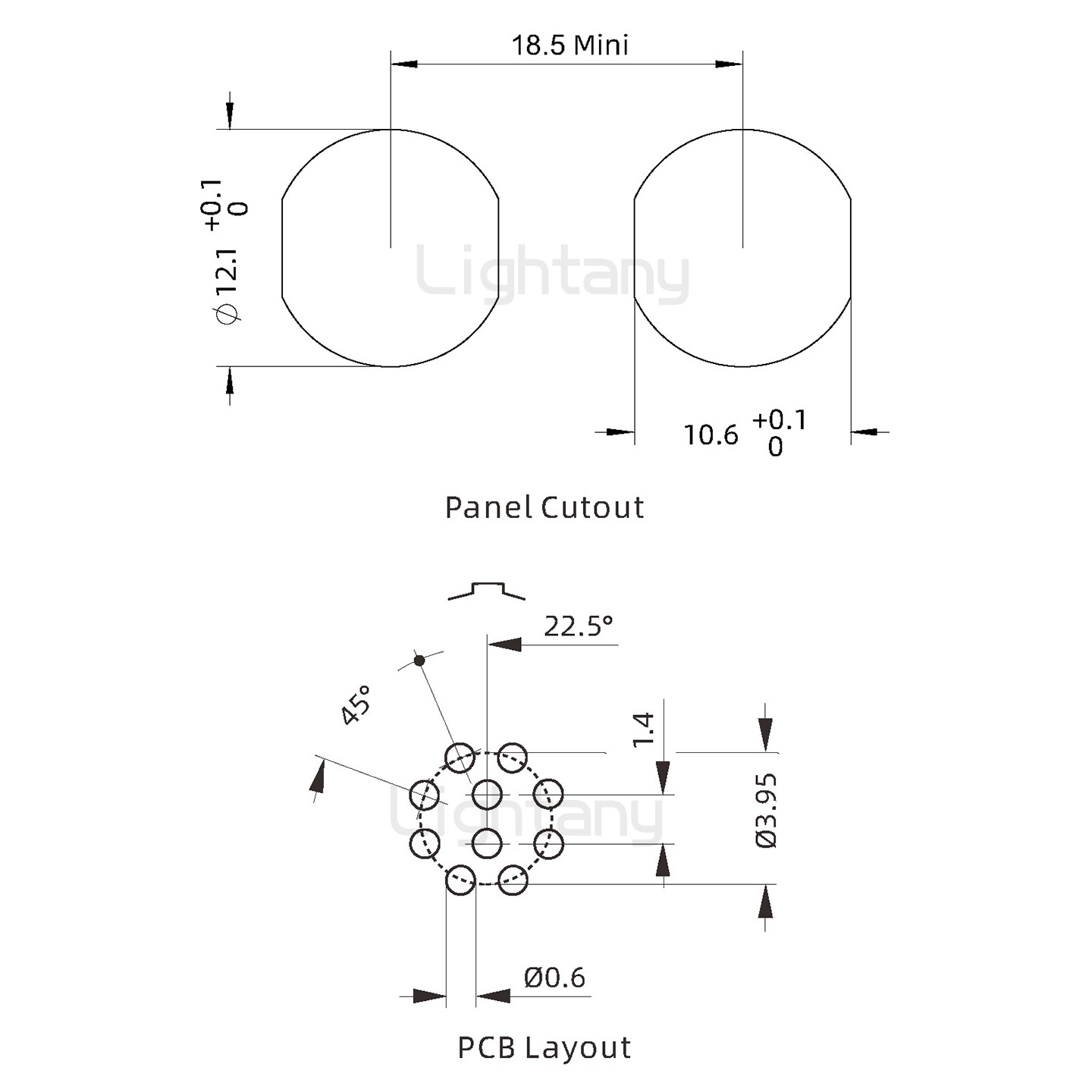 ECG.1B.010.CLN推拉自锁双螺母插座 直插板