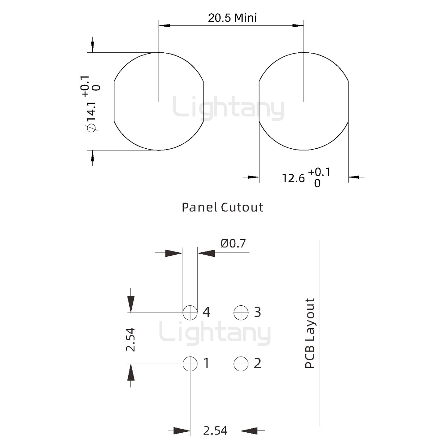 EEG.0K.004.CLV推拉自锁前螺母插座 PCB弯插板
