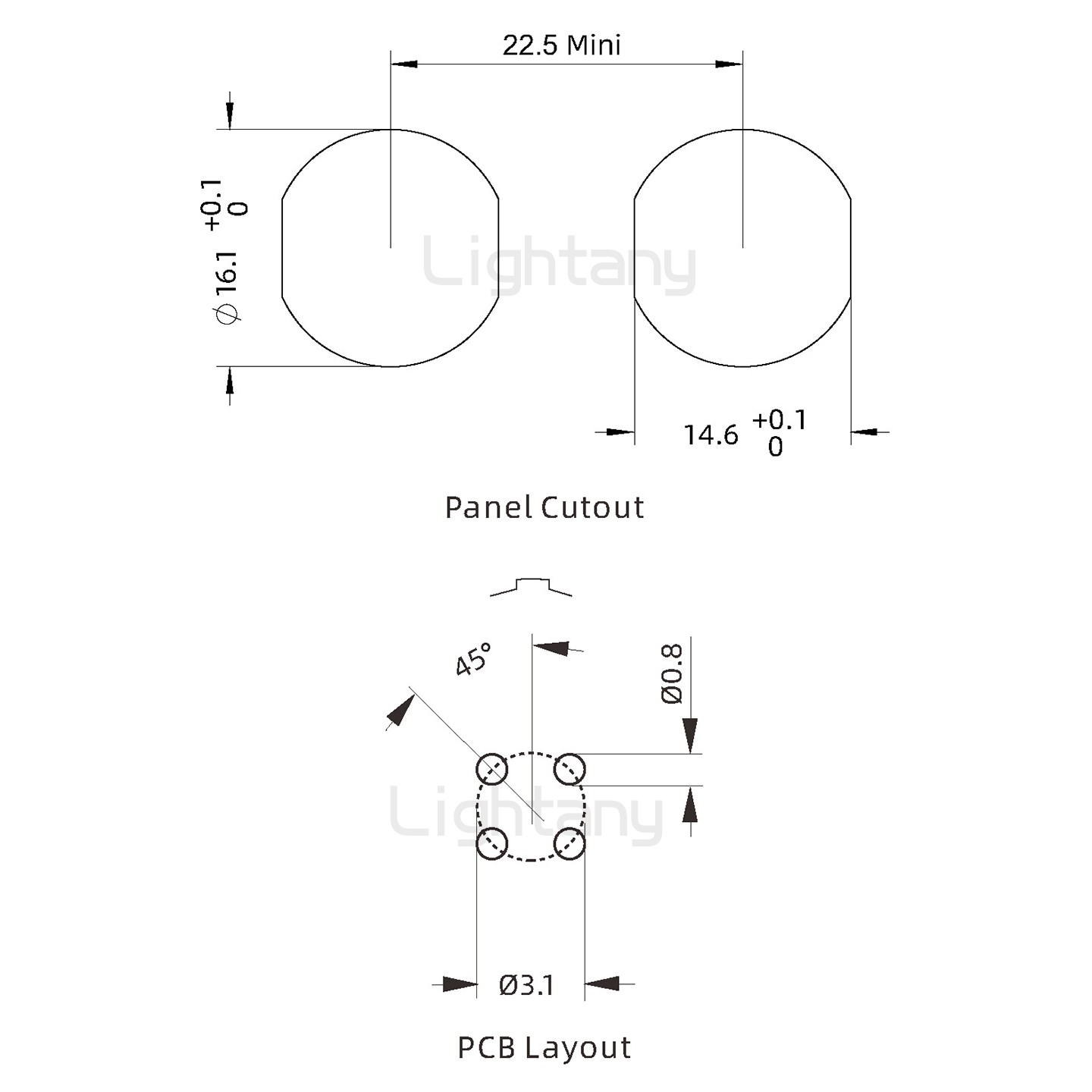 EEG.1K.004.CLN推拉自锁前螺母插座 PCB直插板