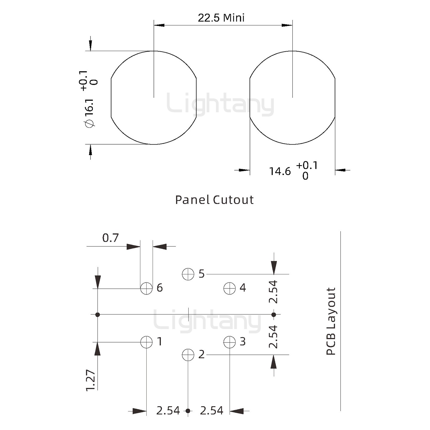 EEG.1K.006.CLV推拉自锁前螺母插座 PCB弯插板