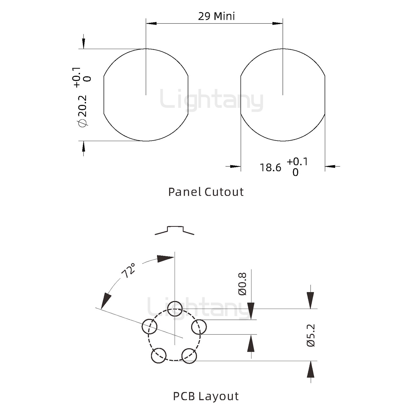 EEG.2K.005.CLN推拉自锁前螺母插座 PCB直插板