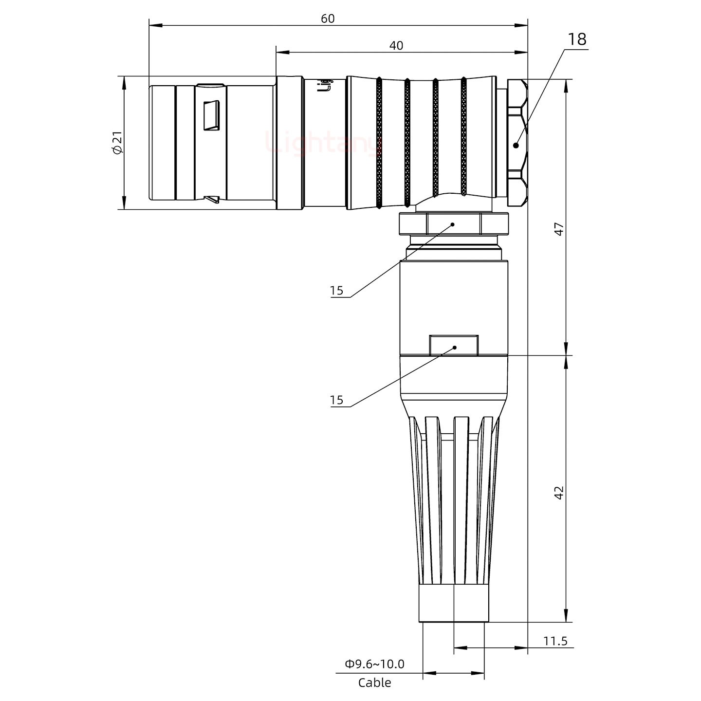 FHG.3K.004.CLAC10Z推拉自锁带护套弯式插头