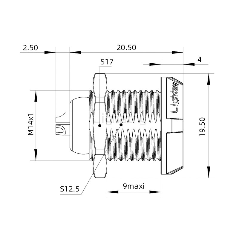 PLG.M0.2GL.LG后螺母插座 焊线 推拉自锁