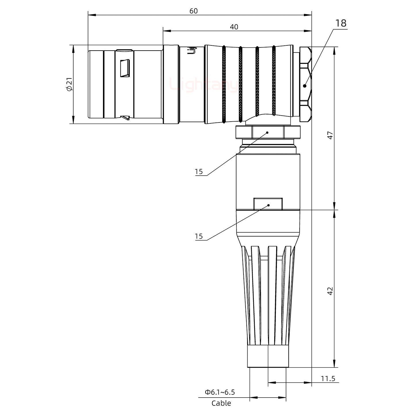 FHG.3K.007.CLAC65Z推拉自锁带护套弯式插头