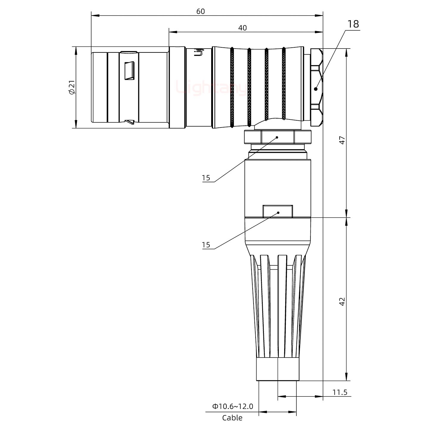 FHG.3K.012.CLAK11Z推拉自锁带护套弯式插头