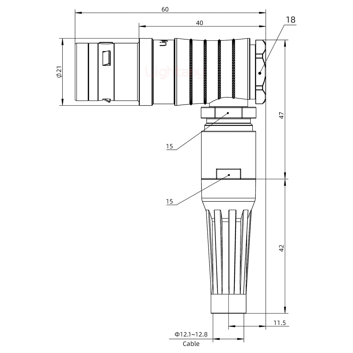 FHG.3K.016.CLAK12Z推拉自锁带护套弯式插头