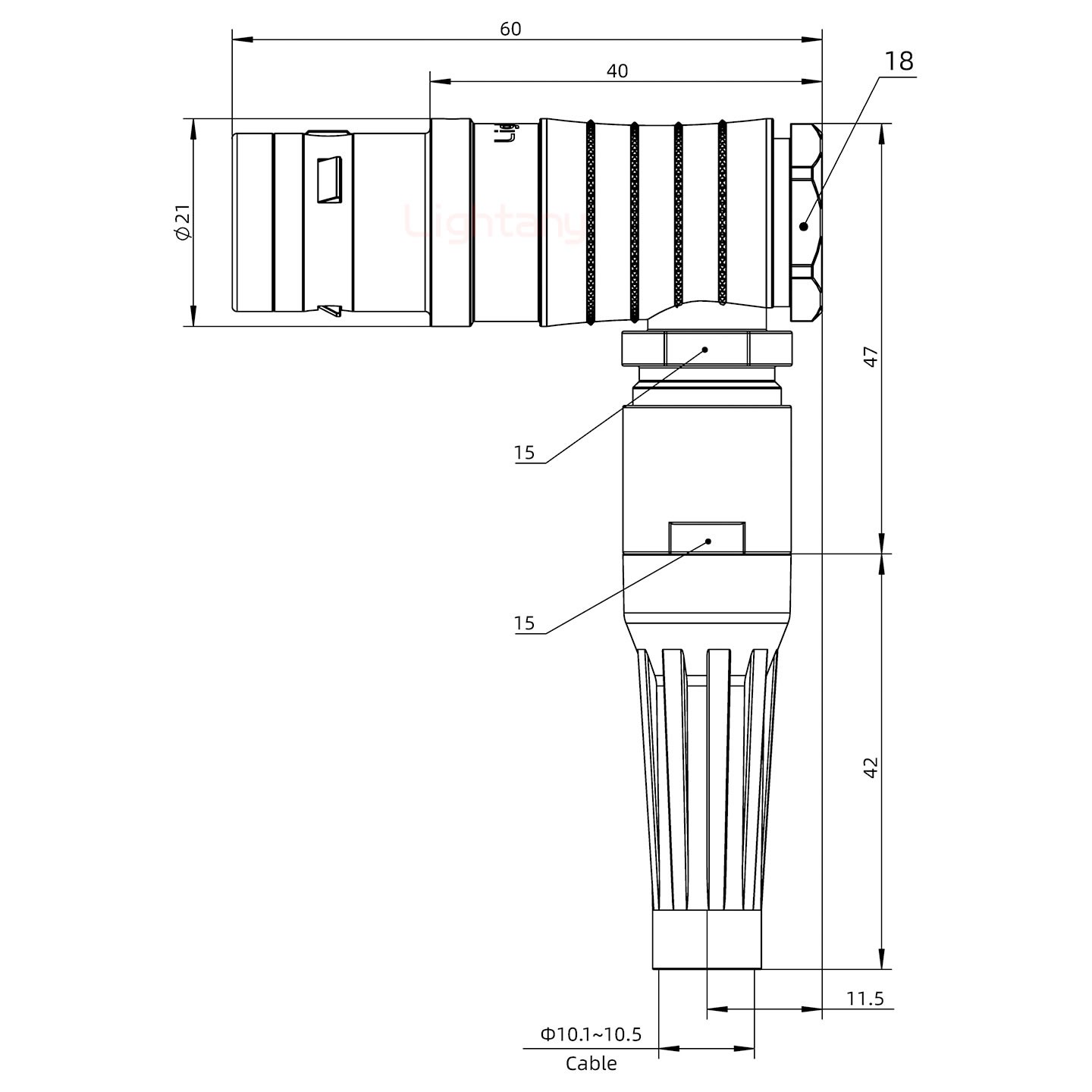 FHG.3K.018.CLAC11Z推拉自锁带护套弯式插头