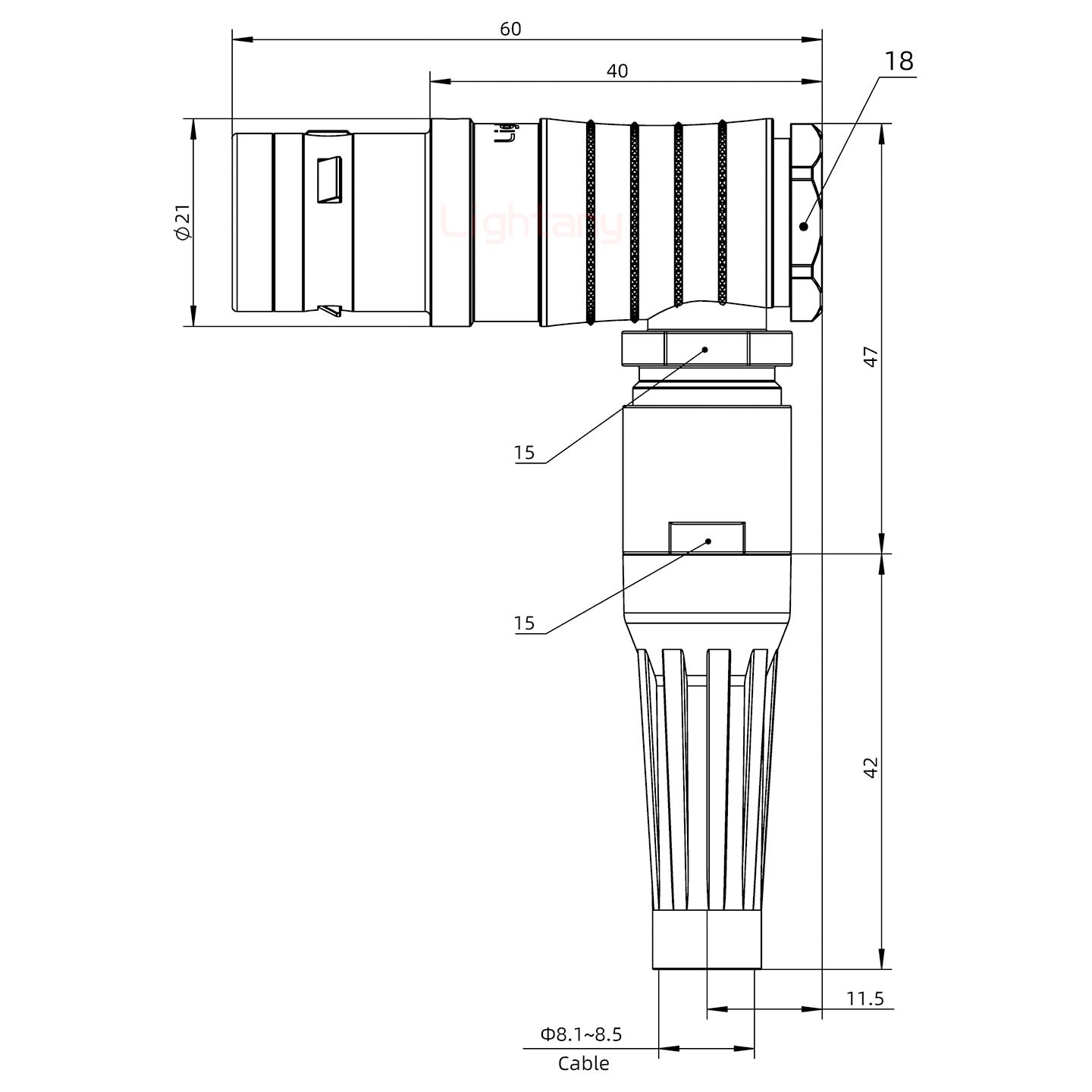 FHG.3K.022.CLAC85Z推拉自锁带护套弯式插头