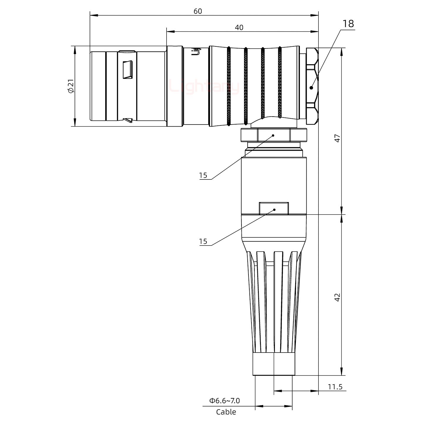 FHG.3K.026.CLAC70Z推拉自锁带护套弯式插头