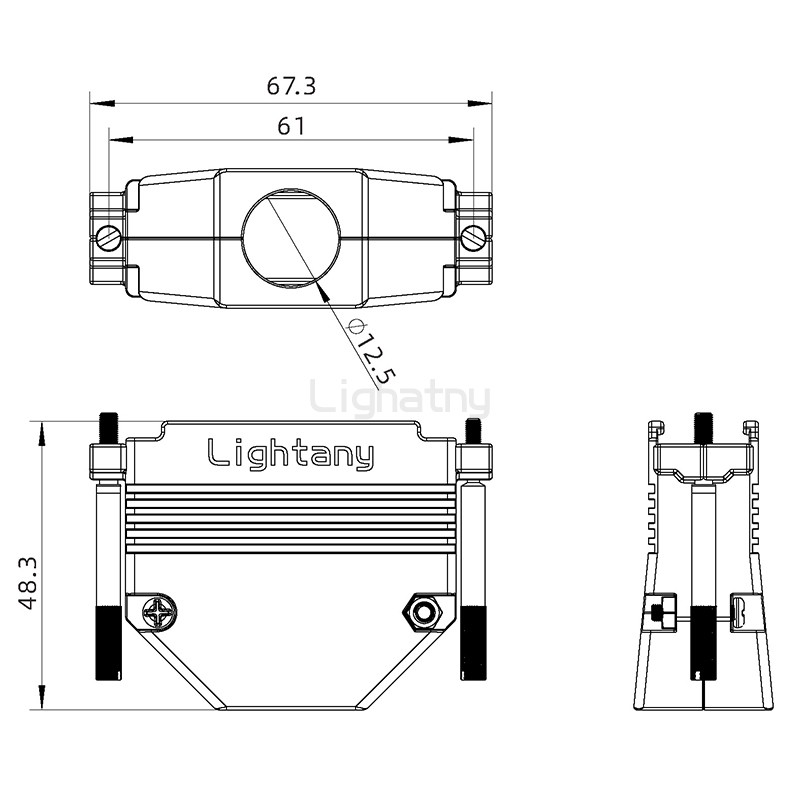 1331-50P-D-SUB金属外壳-直出线12.5mm