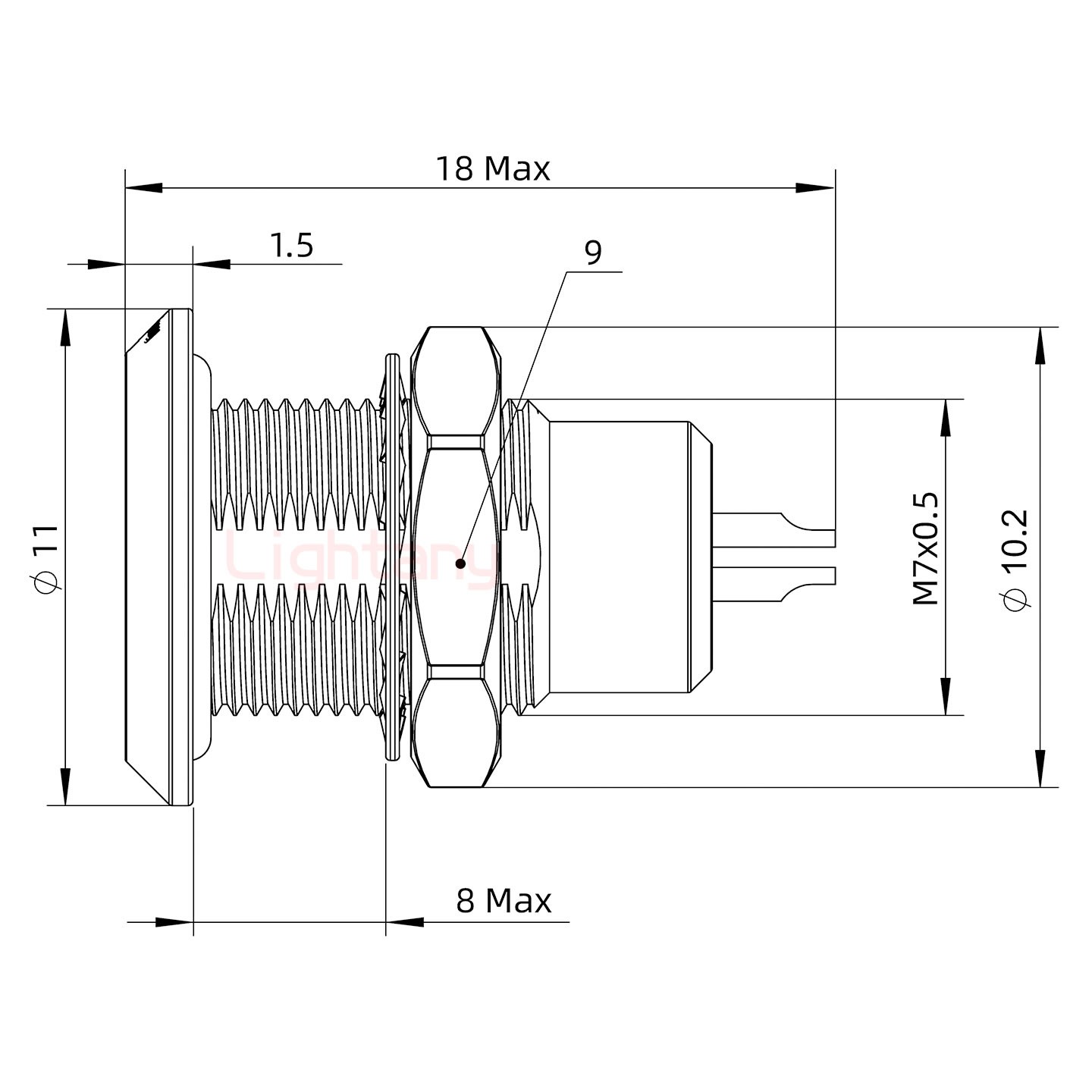 HGG.00.002.CLL推拉自锁后螺母插座 水密封