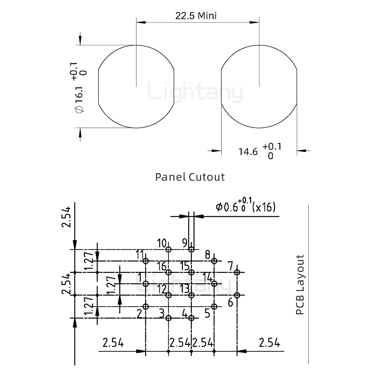 EEG.1K.016.CLV推拉自锁前螺母插座 PCB弯插板