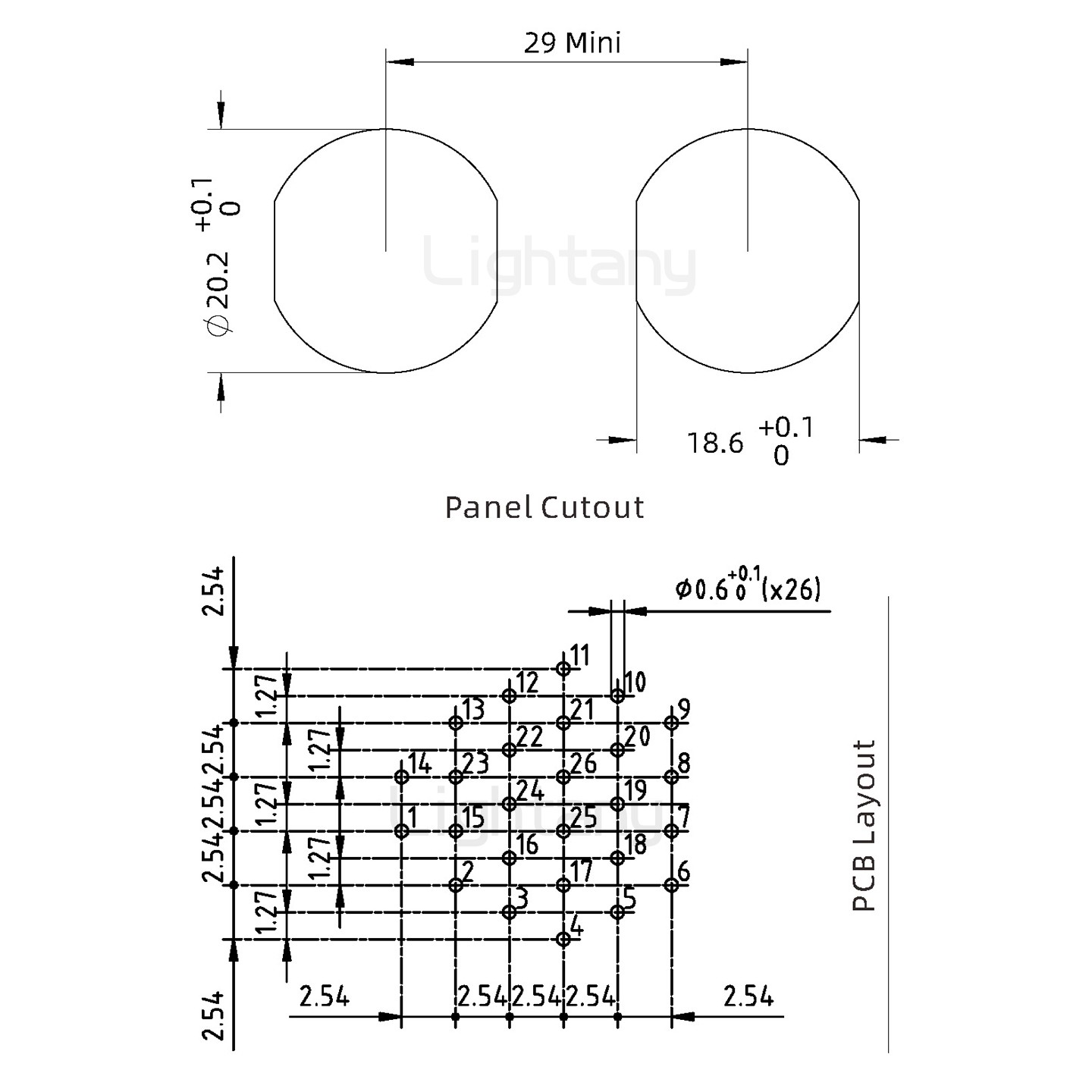 EEG.2K.026.CLV推拉自锁前螺母插座 PCB弯插板