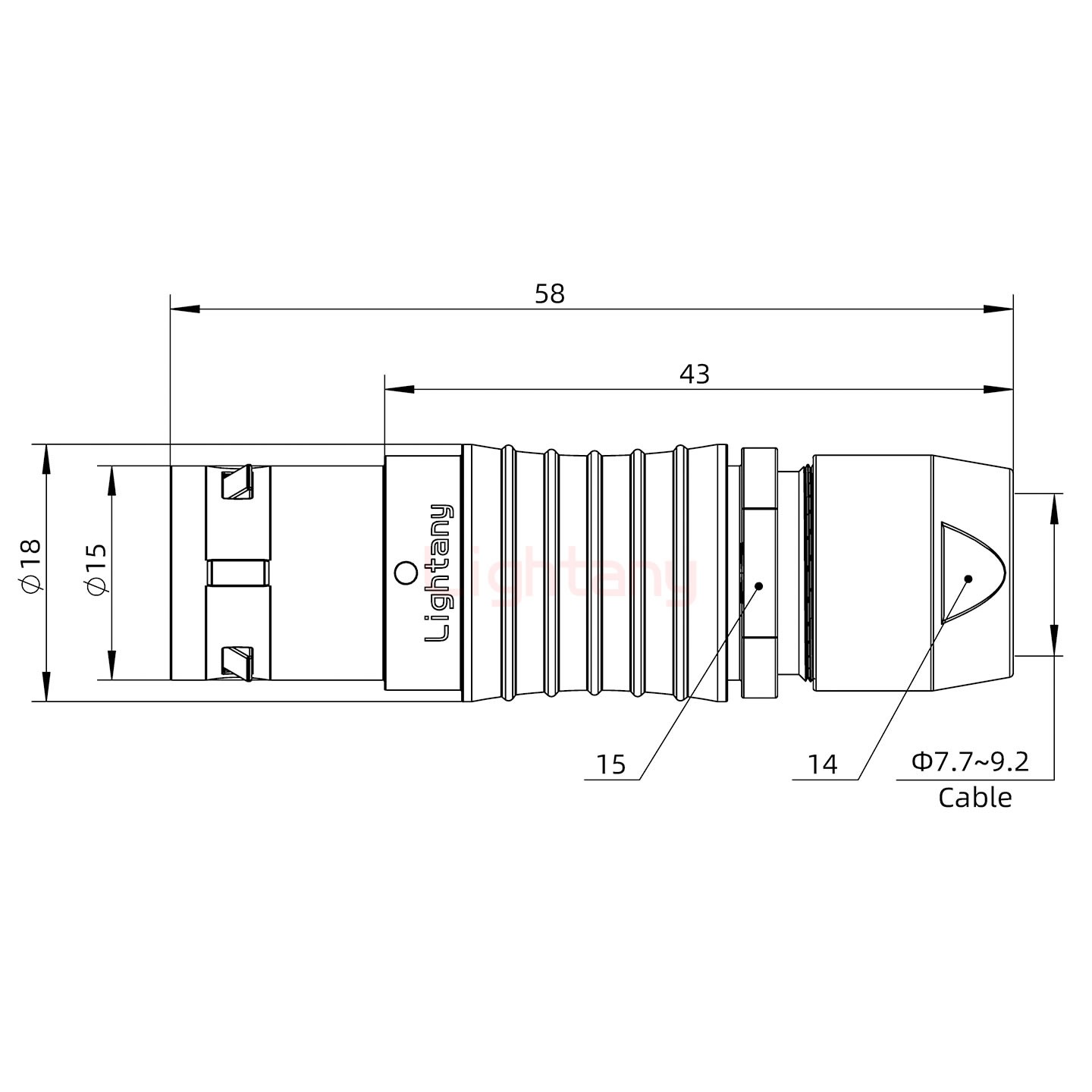 FGG.3B.016.CLAD92直式插头