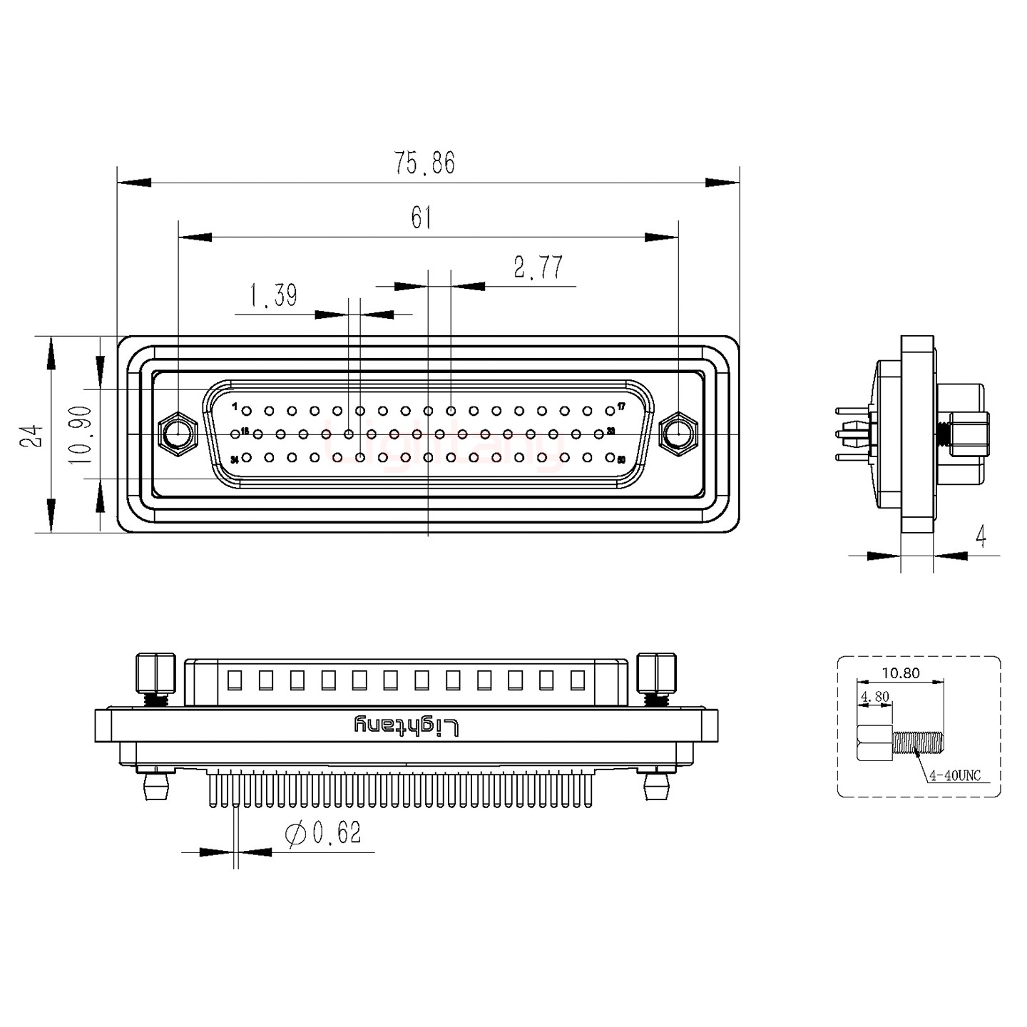 防水DP50 公 直插板 铆鱼叉 锁螺丝 车针
